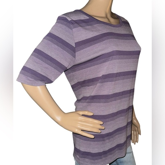 LuLaRoe Purple Striped Women's Top size large - Picture 5 of 6